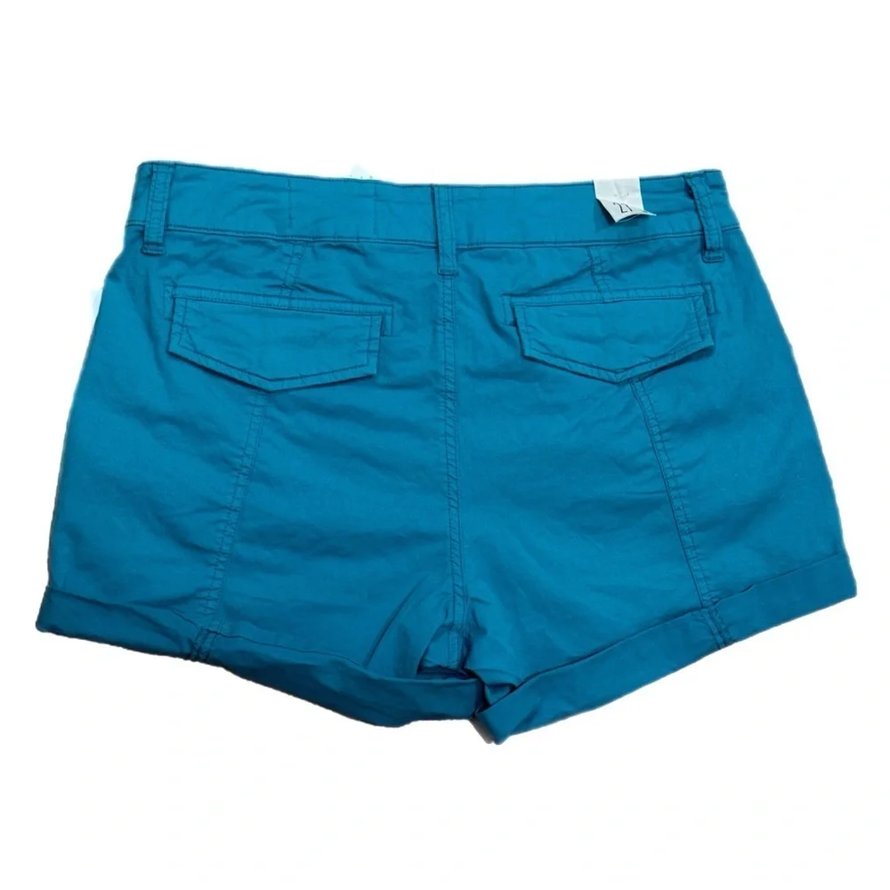 NWT Cosmic Blue Love Ocean Blue Rolled Hem Shorts Women’s Size 27/4 Mid Rise - Picture 6 of 7